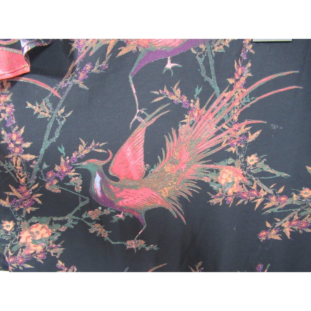 NEW Max Studio Longtail Bird Print Ruffle Dress Women Medium Sleeveless - Picture 4 of 10